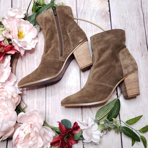 Vince Camuto Tan Suede Ankle Boots - Picture 1 of 7
